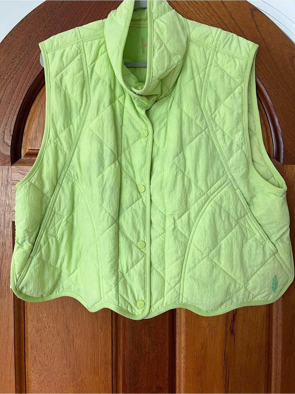 FP Movement Free People Quinn Quilted Puffer Vest RT $128 Size Small Lime Green - Picture 2 of 4